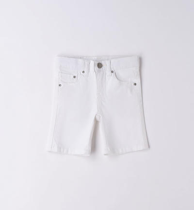 Pantalone corto cotone bambino BIANCO
