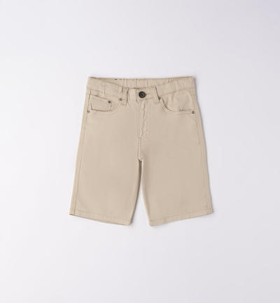 Pantalone corto cotone ragazzo BEIGE
