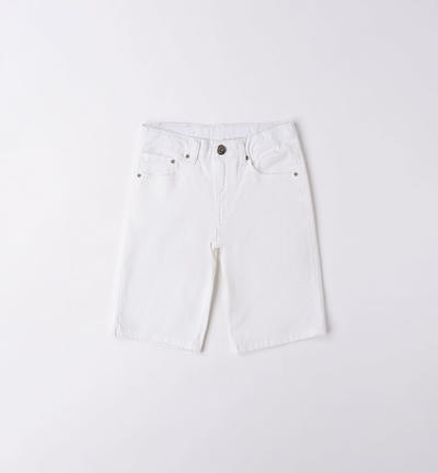 Pantalone corto cotone ragazzo BIANCO