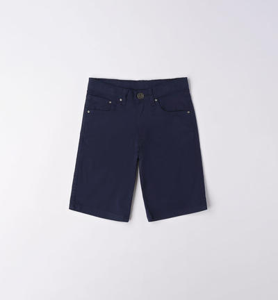 Pantalone corto cotone ragazzo BLU