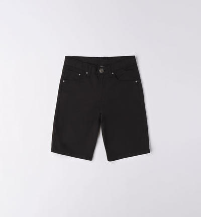 Pantalone corto cotone ragazzo NERO