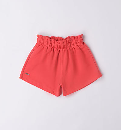 Pantalone corto in felpa bambina ROSSO