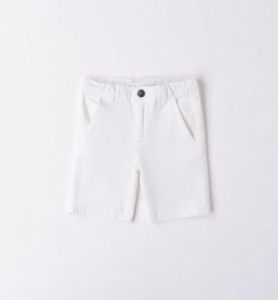 Boys' twill shorts WHITE