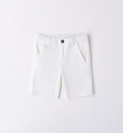 Pantalone corto in twill bambino BIANCO