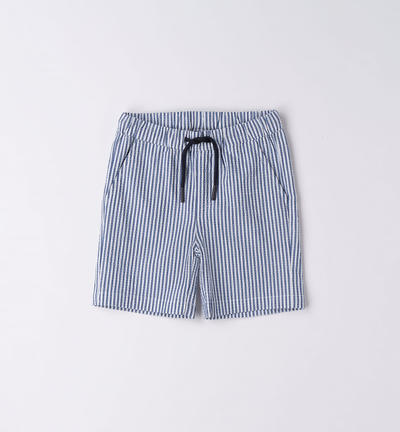 Boys' striped shorts BLUE