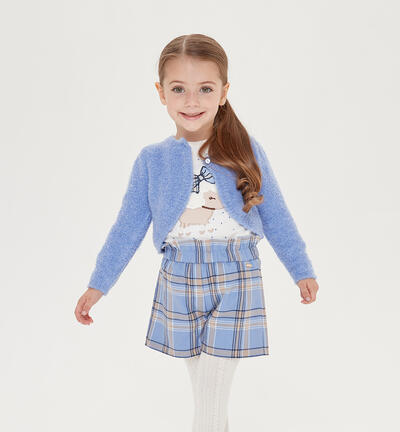 Pantalone corto scozzese per bambina BLU