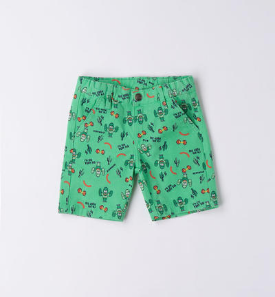 Boys' green shorts GREEN