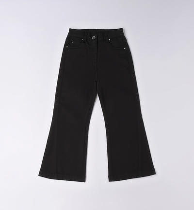 Girl's cropped trousers BLACK