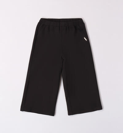 Girls' cropped trousers BLACK