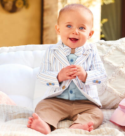 Elegant baby boy trousers BROWN