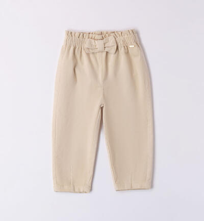 Pantalone in velluto bambina BEIGE