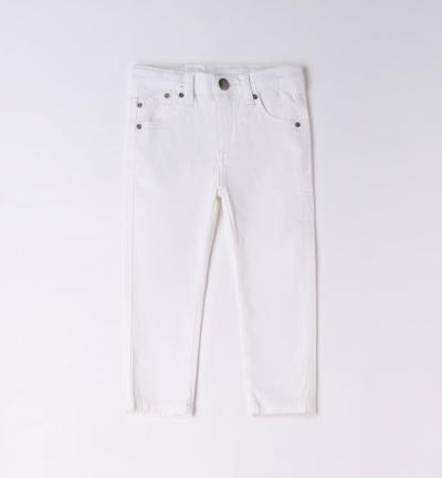 Pantalone lungo cotone bambino BIANCO