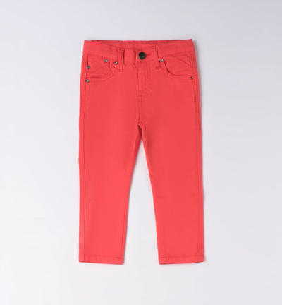 Boys' long cotton trousers RED