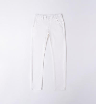 Boys' long trousers WHITE