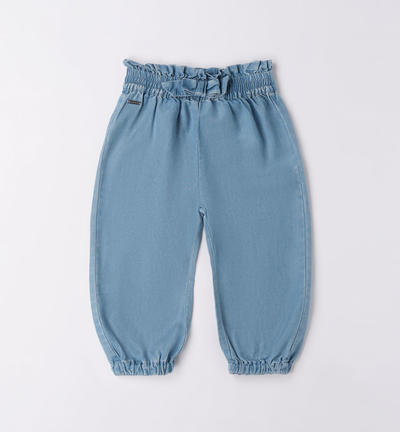 Pantalone morbido bambina BLU