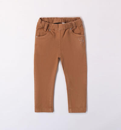 Girls' heart trousers BROWN