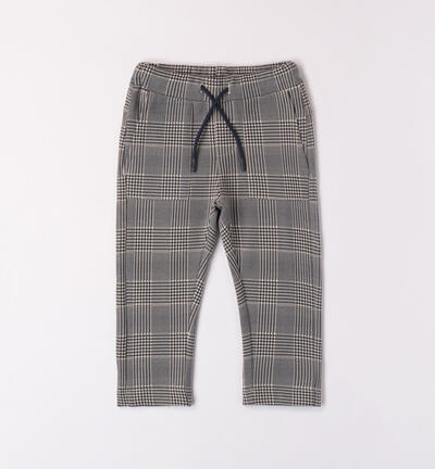 Boys' checked trousers BLUE