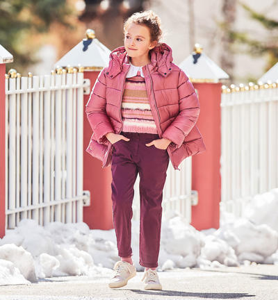 Pantalone ragazza vita arricciata VIOLA