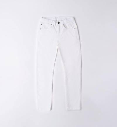 Boys' cotton trousers WHITE