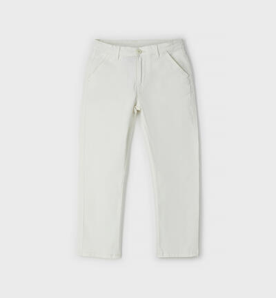 Pantalone ragazzo in cotone BIANCO