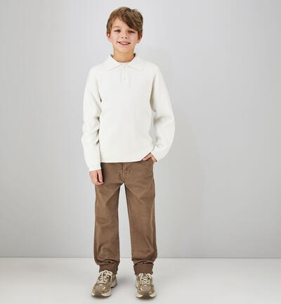 Pantalone ragazzo in cotone MARRONE