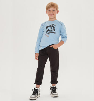 Boys' regular fit trousers BLACK