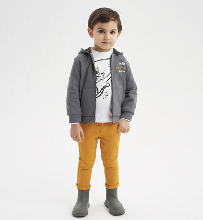 Boys' slim fit trousers YELLOW