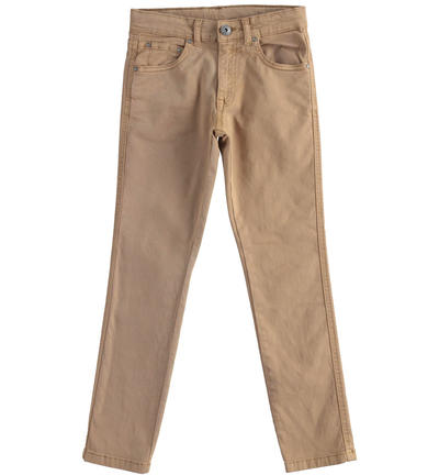 Boy's slim fit trousers BROWN