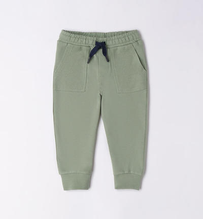 Pantalone sportivo bambino 100% cotone VERDE