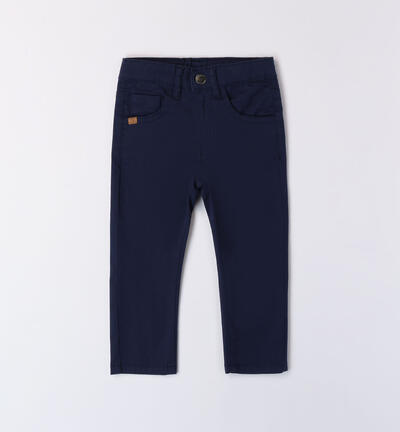 Boys' plain-coloured trousers BLUE