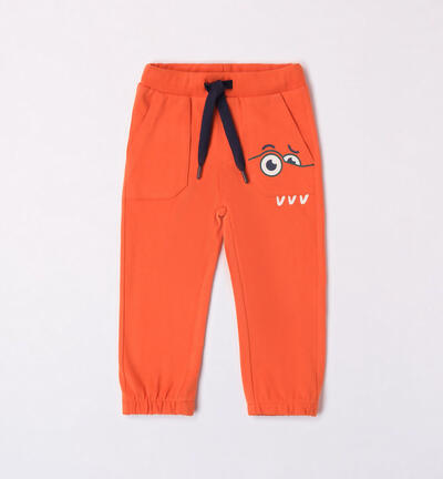 Boys' orange tracksuit bottoms ORANGE