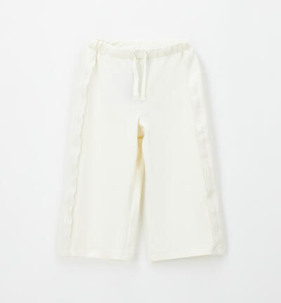 Girls' tracksuit trousers CREAM