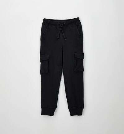 Boy's tracksuit trousers BLACK
