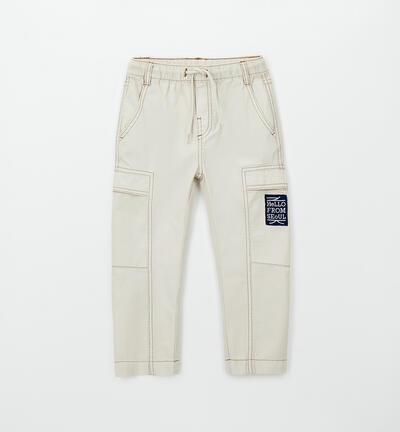 Pantaloni 100% cotone bambino BEIGE