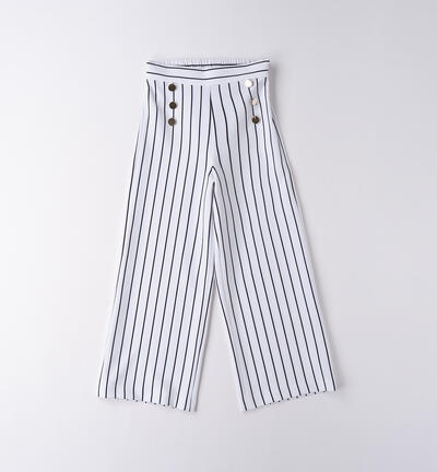 Pantaloni a righe ragazza BIANCO