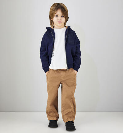 Pantaloni bambino in cotone MARRONE