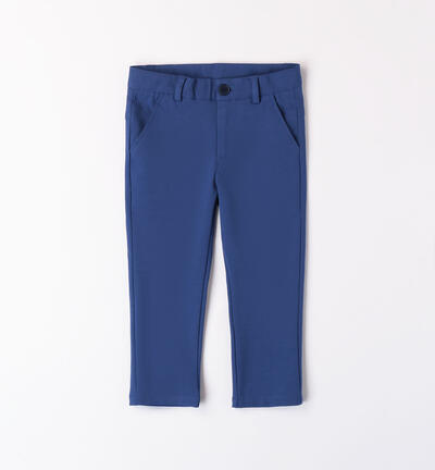 Boys' trousers in Milano stitch fabric BLUE