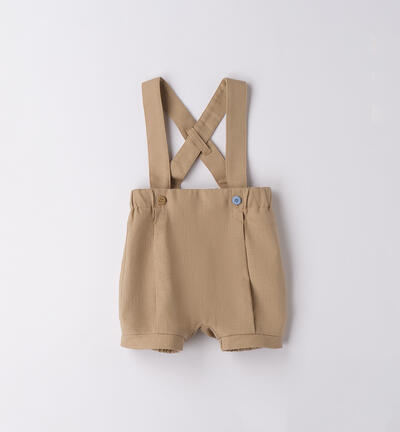 Pantaloni con bretelle neonato MARRONE