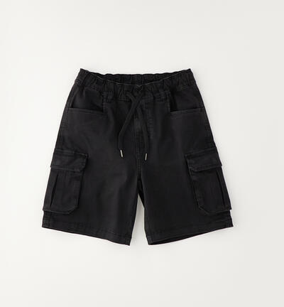 Pantaloni corti con tasche ragazzo NERO