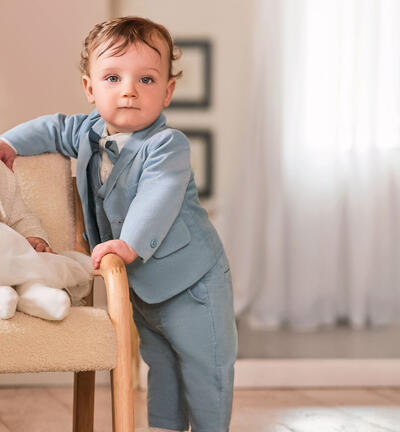Elegant trousers for newborns LIGHT BLUE