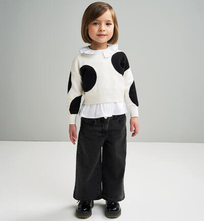 Girl's denim trousers GREY