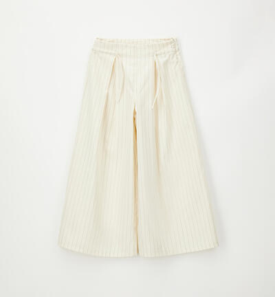 Girls' wide-leg trousers BEIGE