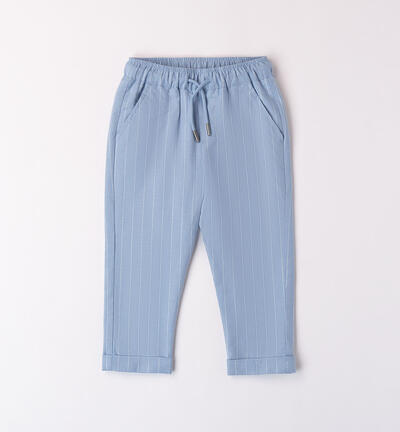 Boys' striped trousers BLUE