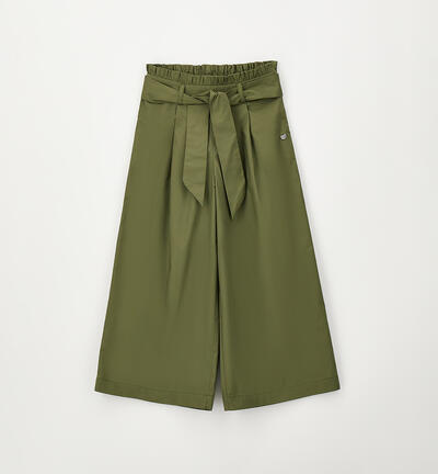 Girl's trousers with belt GREEN