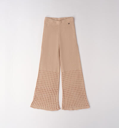 Pantaloni ragazza in tricot BEIGE