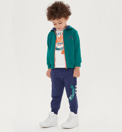 Boys' tracksuit bottoms BLUE