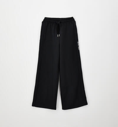 Girl's tracksuit bottoms BLACK