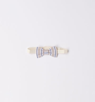 Boys' striped bow tie BEIGE