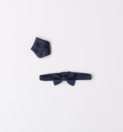 Boys' bow tie and handkerchief BLUE