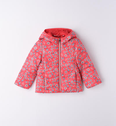 Girl's 100 gram floral padded jacket RED